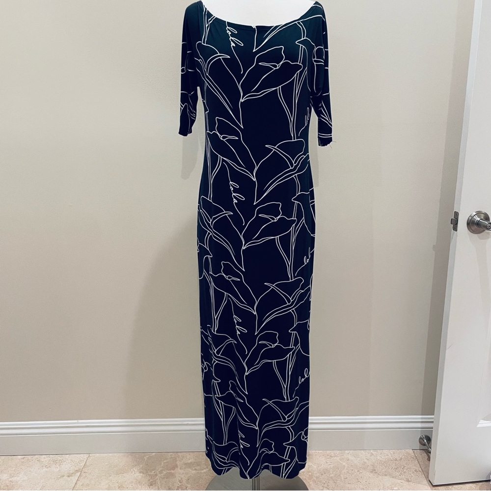 Simply Sisters LOLA Long Black Anthurium Dress NWT